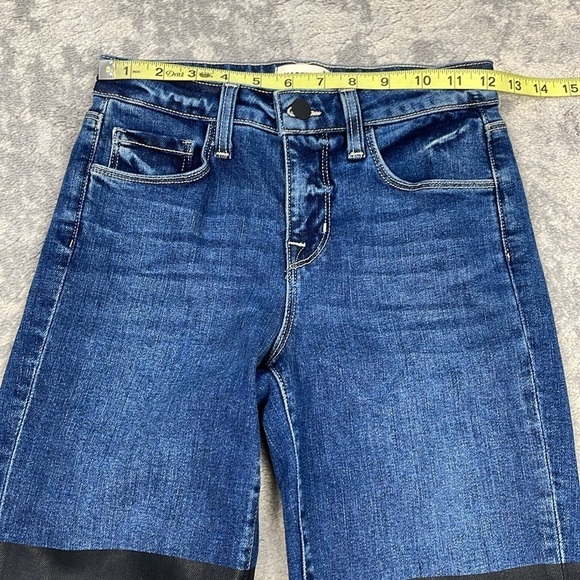 New L’Agence Ruth High Rise Straight Jeans in Magnolia Black Coated 2 Tone Sz 23 - Picture 10 of 15